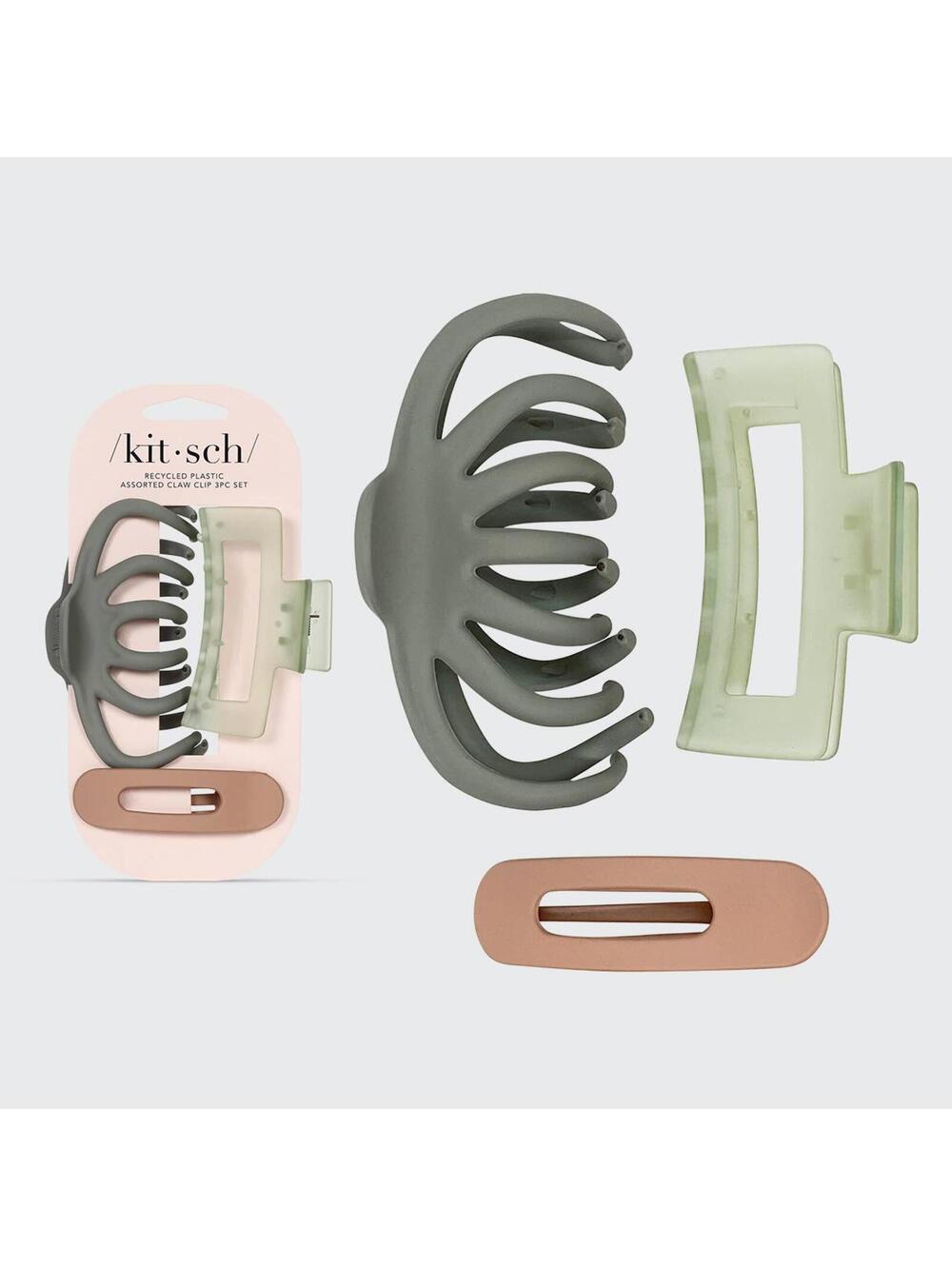 Recycled Plastic Assorted Claw Clip Set 3pc - Octopus